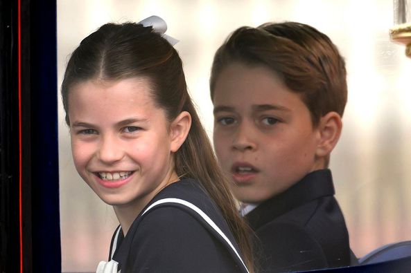 Prince William and Princess Kate’s children reunite for King Charles’ second birthday parade as monarch