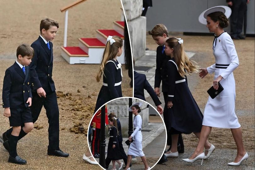 Princess Catherine’s Children Adorn Matching Navy Outfits at Trooping the Colour Ceremony 2024