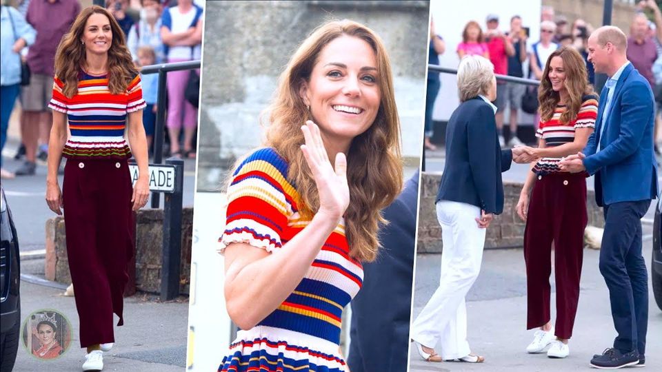 Princess Catherine Stuns In A NAUTICAL JUMPERS And Wide Leg Trousers For SAILING REGATTA In The Isle Of Wight