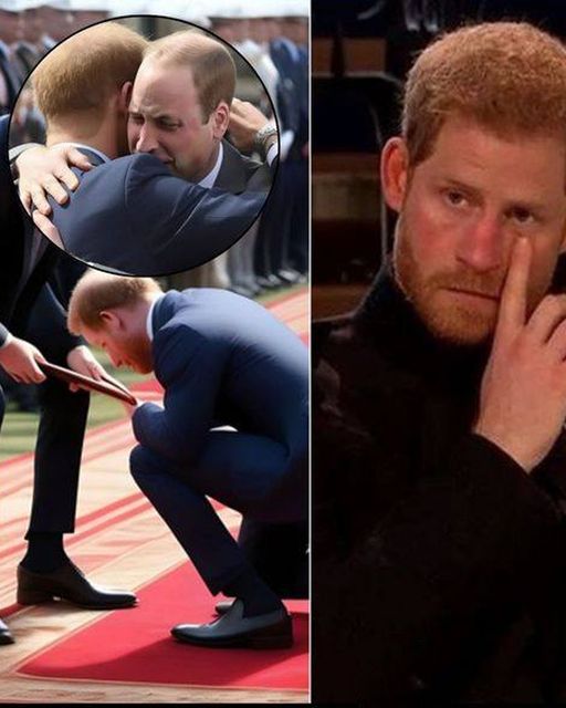 FINALLY! Prince Harry CRIED as he returned to the palace after five years, KNEELING at William’s feet. He accepted a new title