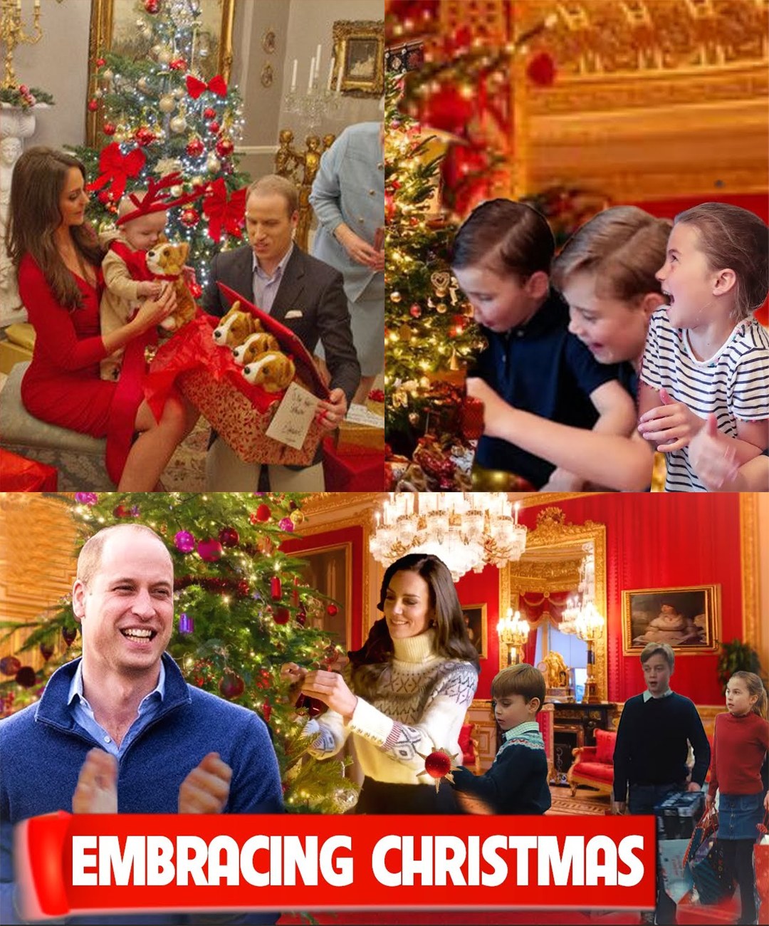 Family Fun: George, Charlotte, and Louis Assist Mom Catherine in Decorating the Christmas Tree at Adelaide Cottage